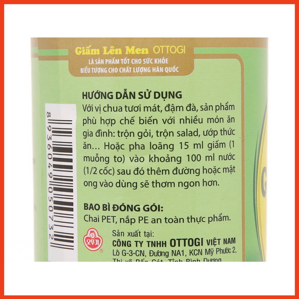 [FREESHIP❤️] - Giấm lên men Ottogi 250ml