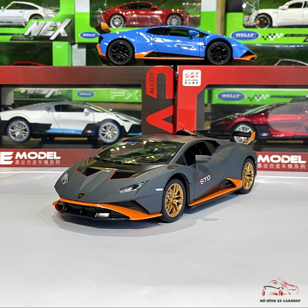 Mô hình xe sắt Lamborghini Huracan STO Tỉ lệ 1:24của hãng JINLIFANG 3 màu