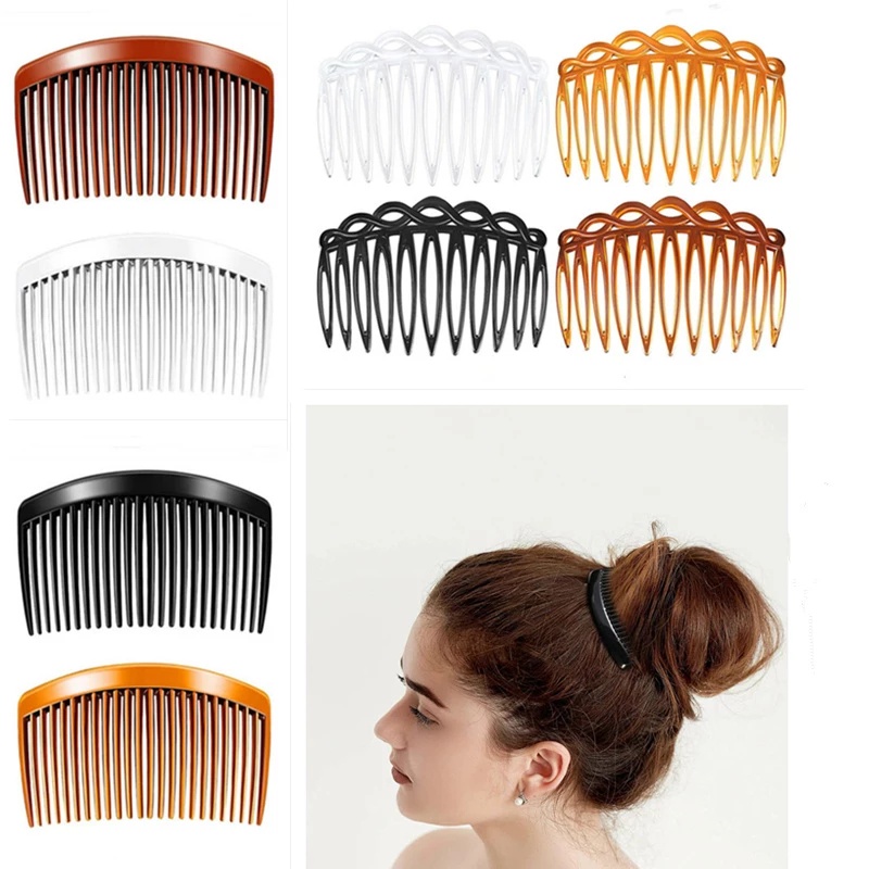 Lược cài tóc bằng nhựa trang trí kiểu số tám phong cách cổ điển duyên dáng 7.5cm