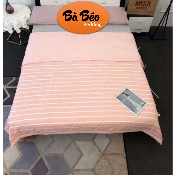 Chăn Muji kẻ sọc , Chăn hè  Đũi Kẻ Muji  xuất Nhật , Chăn hè thu, Chăn đũi mùa hè Muji , Chăn ngủ đi