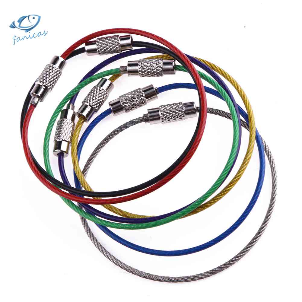 Set 7 Móc Khóa Dây Thừng Bằng Thép Không Gỉ EDC