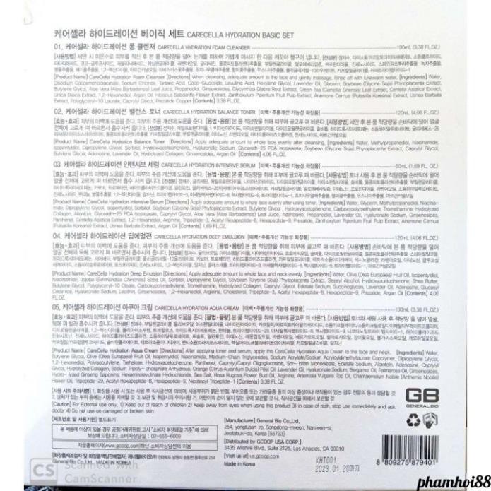 Bộ Dưỡng Da CareCella Hydration Basic Set - Bộ chăm sóc da cơ bản Gcoop