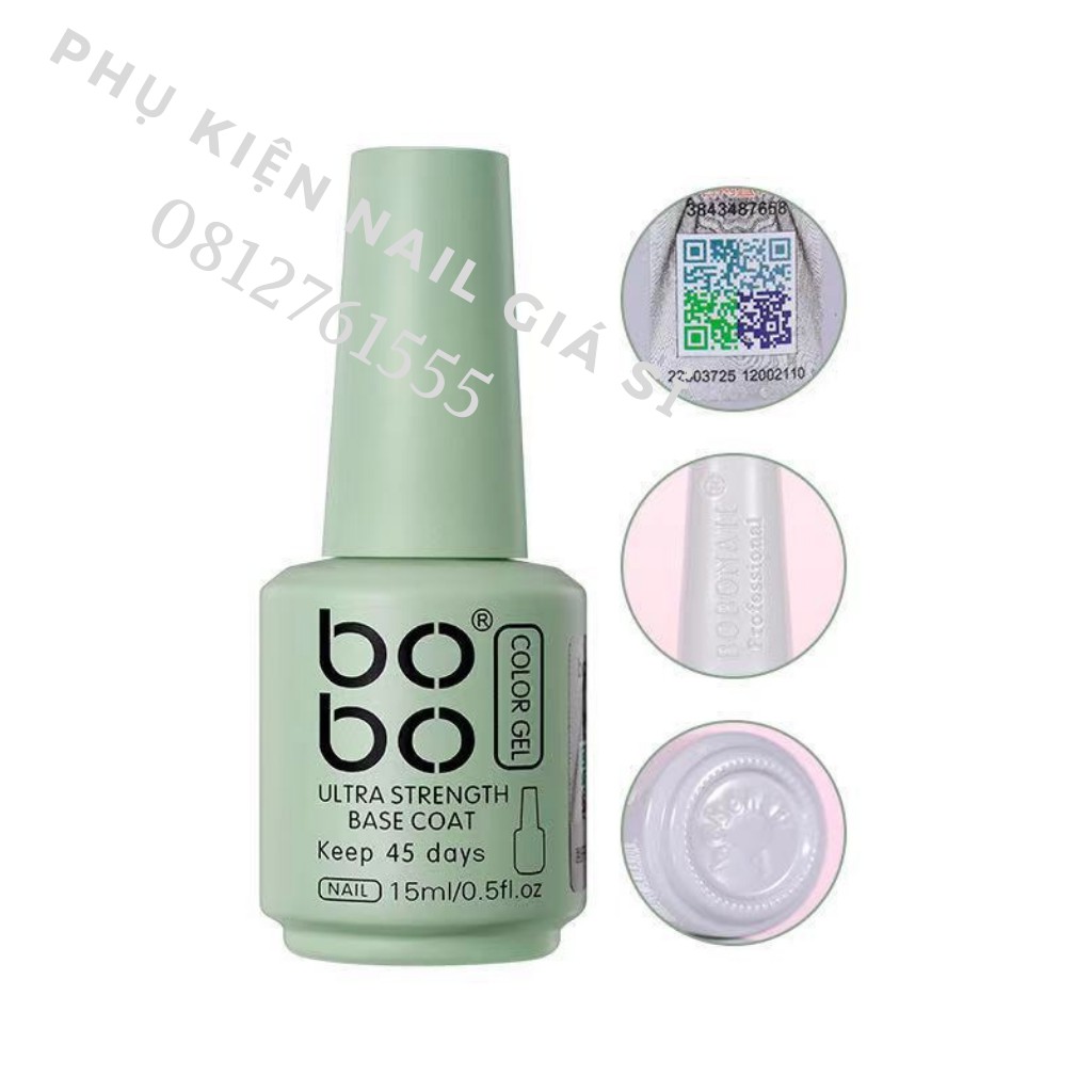 Base top Bobo chính hãng - gel liên kết, top phủ bóng, cứng móng, top lì Bobo