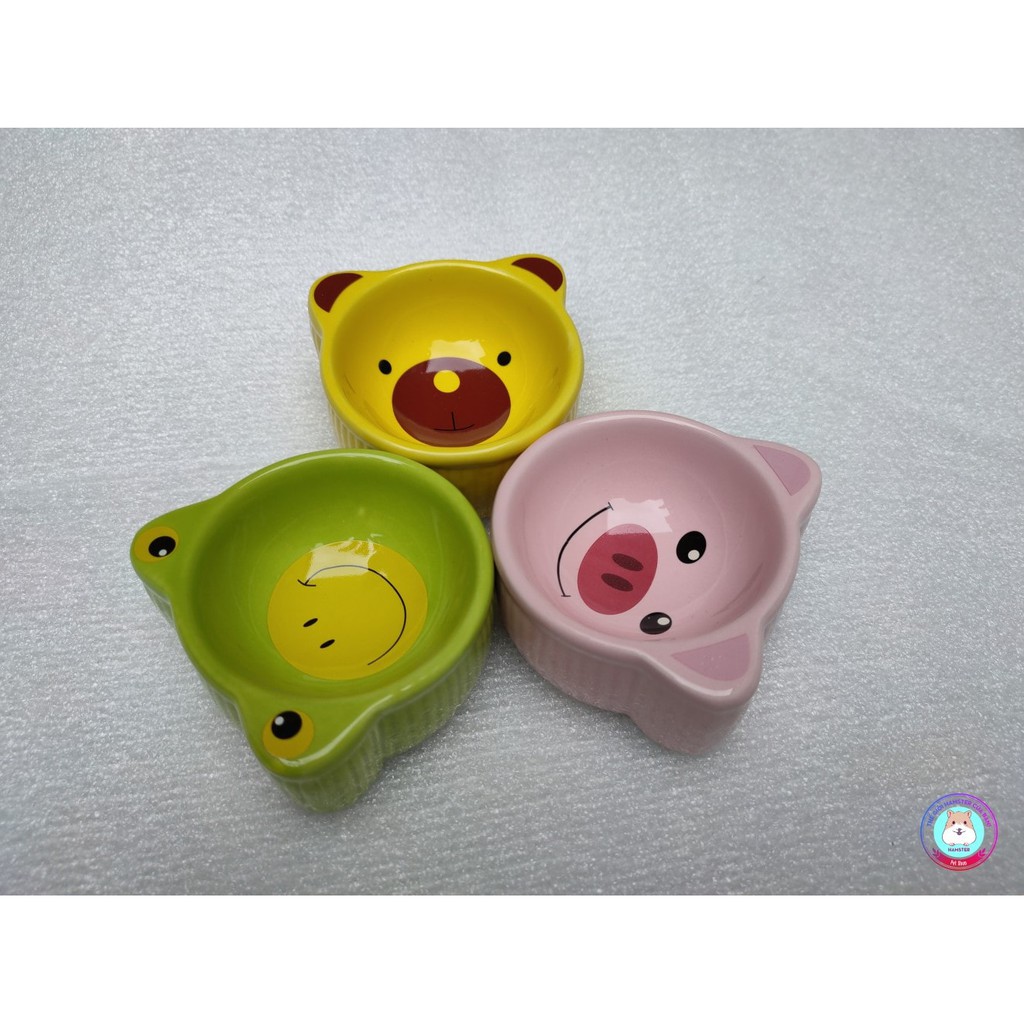 Bát đựng thức ăn cho Hamster (động vật sứ: gấu, ếch, heo)