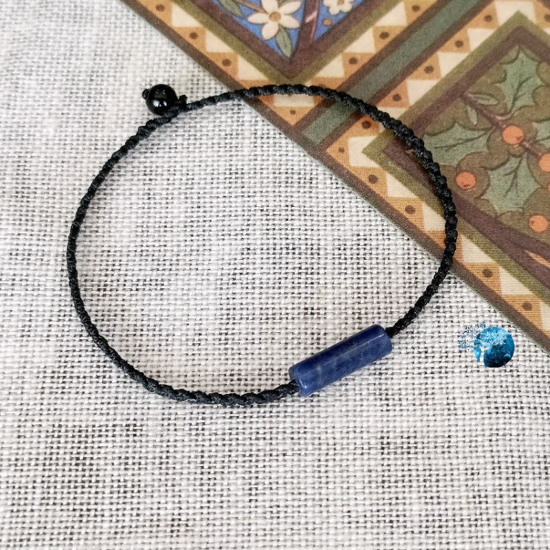 Vòng tay tết dây lu thống mini đá sodalite