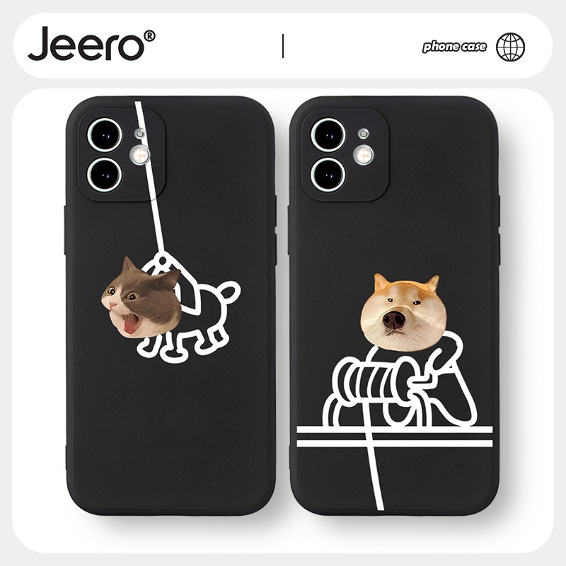 Ốp Điện Thoại JEERO Mềm hoạt hình cặp đôi dễ thương đẹp nam nữ độc lạ Cho iPhone 14 13 12 11 Pro Max SE 2020 X XR XS 8 7 ip 6S 6 Plus kute HFF1314