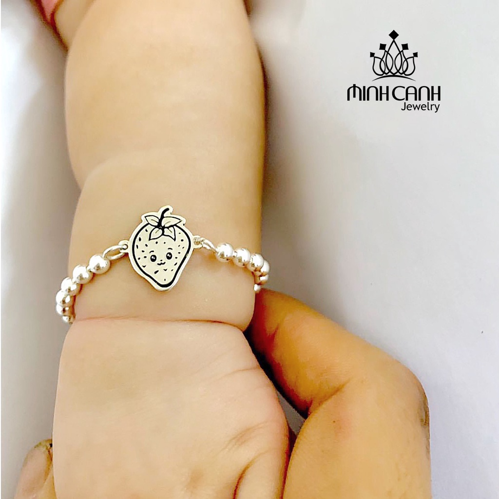 Lắc Bạc Dâu Tây Khắc Tên Cho Bé Minh Canh Jewelry