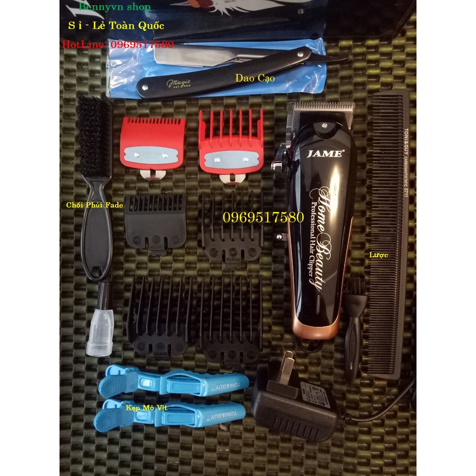 🔥Tông Đơ Cắt Tóc Lưỡi Kép Jame 1070 ✅TẶNG KÈM DẠO CẠO + CHỔI PHỦI + LƯỢC + 2 Kep MV