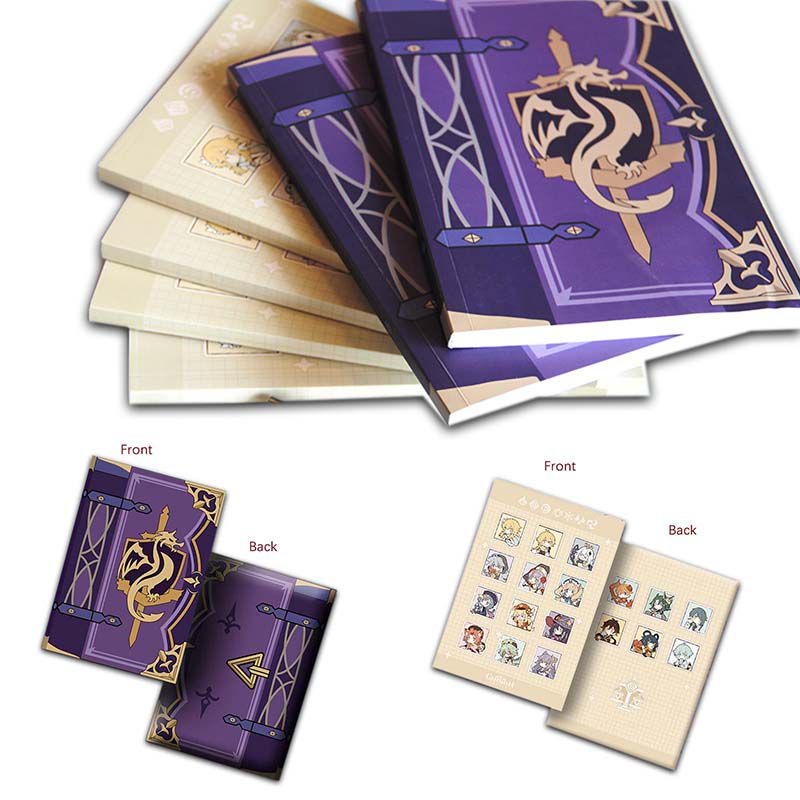 Game Genshin Impact Mona Cosplay Notebook Cartoon Student Thick Creativity Hard Cover Travel Journal Diary Book Stationery Gifts