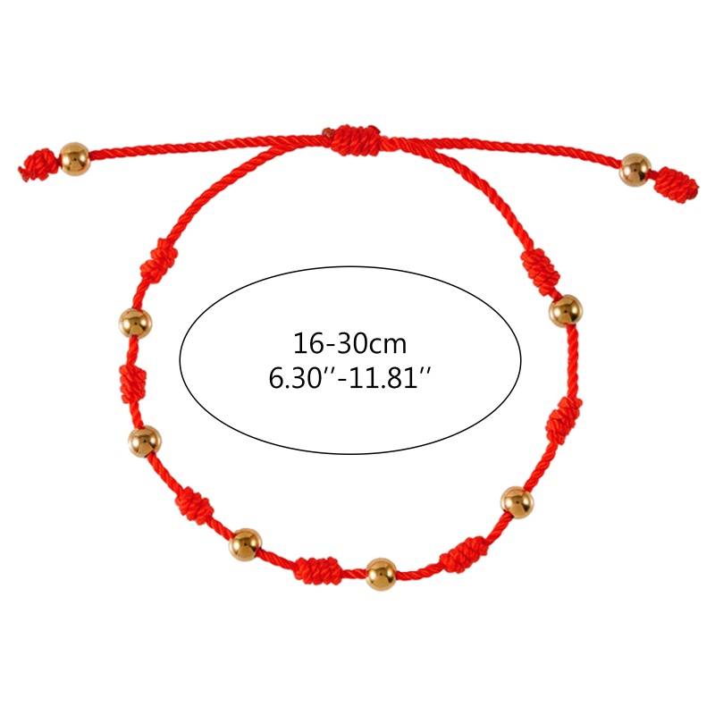 Vòng Tay Bùa May Mắn 7 Sợi Màu Đỏ May Mắn