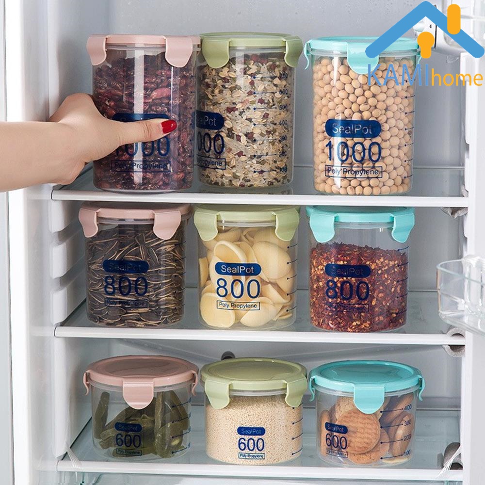 Hộp nhựa bảo quản thực phẩm hình Tròn Nắp khóa chống tràn (Nhiều cỡ) KM20079