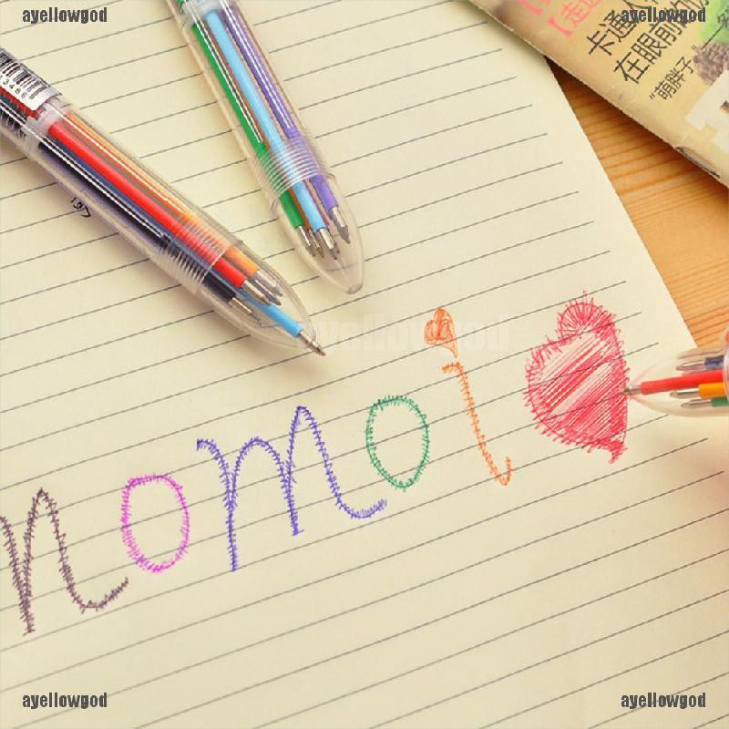 Bút Bi Sáu Màu Sắc Sáng Tạo