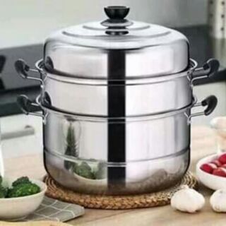 (SIÊU TỐT ) NỒI HẤP XÔI INOX 3 TẦNG 2 ĐÁY CAO CẤP.