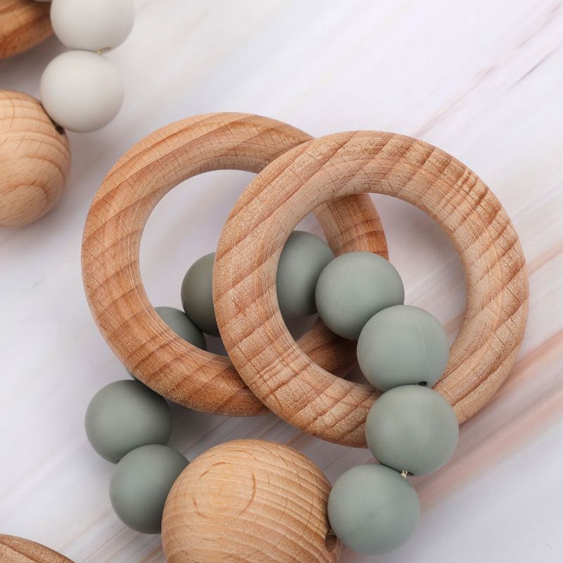 Đồ Chơi Vòng Gỗ Trơn Màu Cho Bé Mới Sinh Mọc Răng