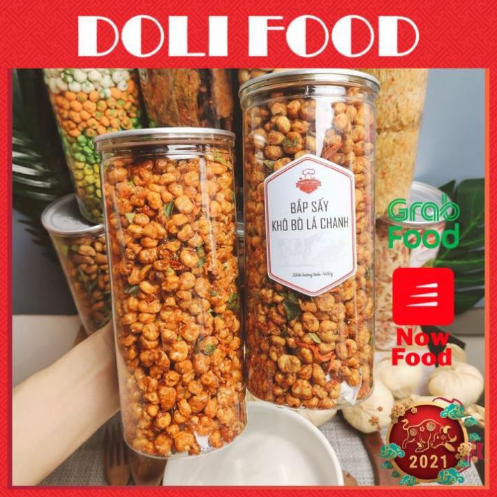 [Mã GROSALE giảm 10% đơn 150K] 100gr Bắp Sấy Khô Bò Lá Chanh, Siêu Ngon, Siêu Giòn, Túi Zip 100gr, Đồ ăn vặt DOLI FOOD