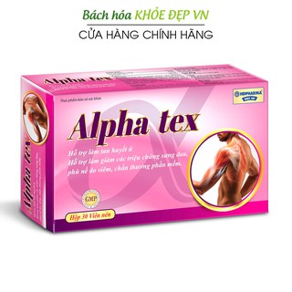 Viên uống Alpha Tex giảm sưng đau phù nề, huyết ứ do viêm, chấn thương phần mềm - 30 viên [Alpha Tex]