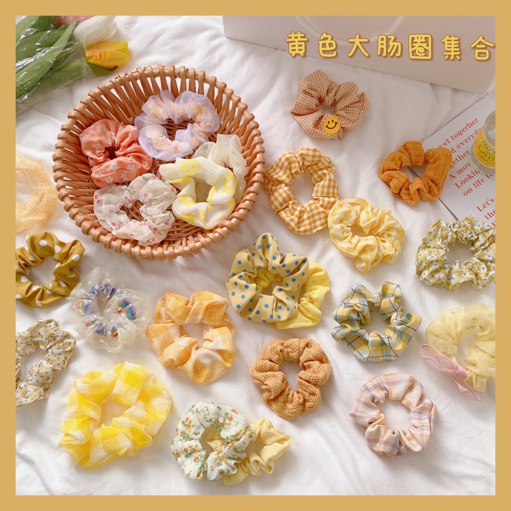 Dây Buộc Tóc, Cột Tóc Scrunchies Tone Vàng CT002