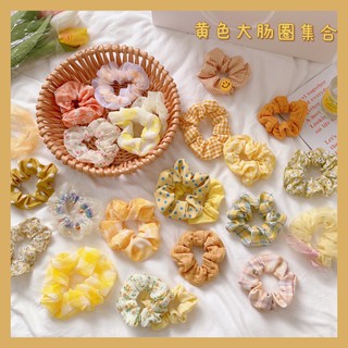 Dây buộc tóc, cột tóc scrunchies tone vàng ct002