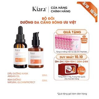 Bộ Đôi Dưỡng Da Căng Bóng Ưu Việt Kiara Argan Oil và Natural Glow and Protect
