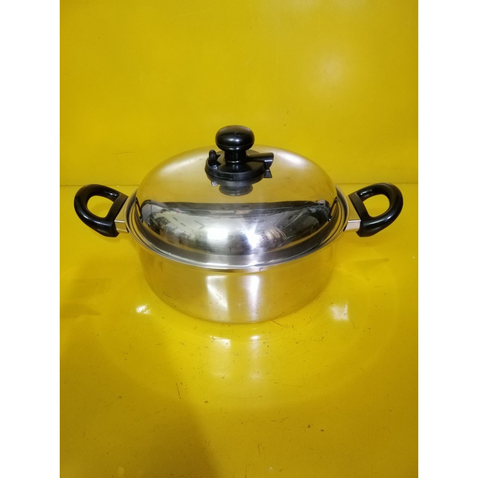 Nồi lẩu (chảo) inox nội địa Nhật, size 27cm, cao 9cm (mã 673KT), Không dùng từ