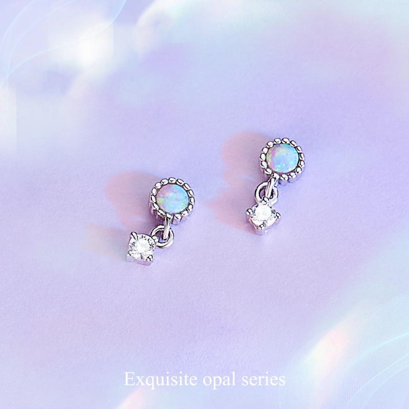 BAMOER Set Dây Chuyền Và Đôi Khuyên Tai bạc 925 Đính Đá Thời Trang Dành Cho Nữ