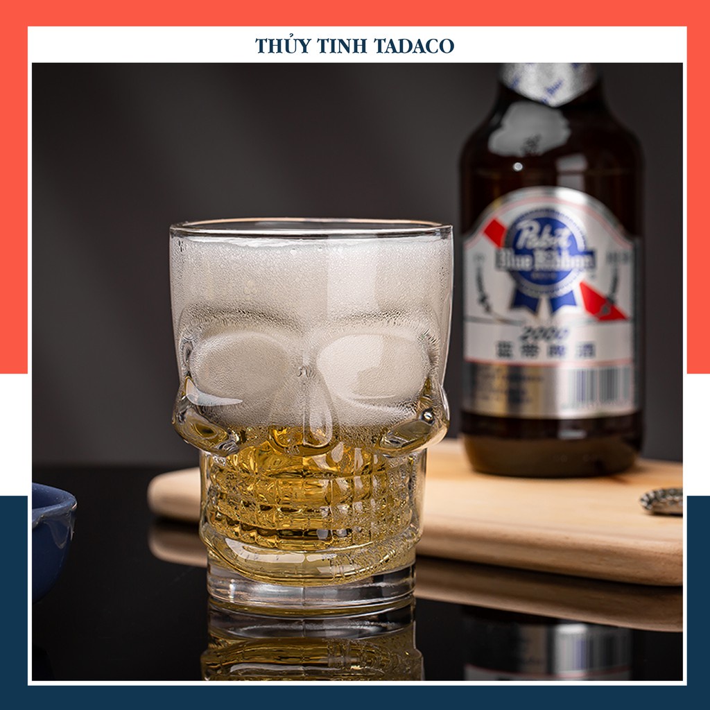 Ly thủy tinh quai cầm Deli ZB309 dung tích 540ml hình Đầu lâu