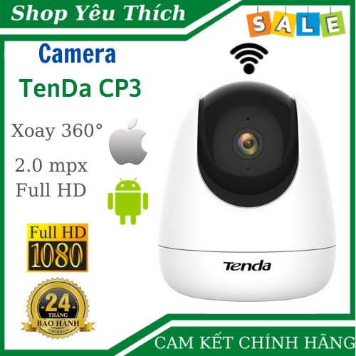 Camera IP Wifi Tenda CP3 Full HD 1080P 360° - Đàm Thoại 2 Chiều - Hỗ Trợ Tiếng Việt - Báo Động Bằng Âm Thanh