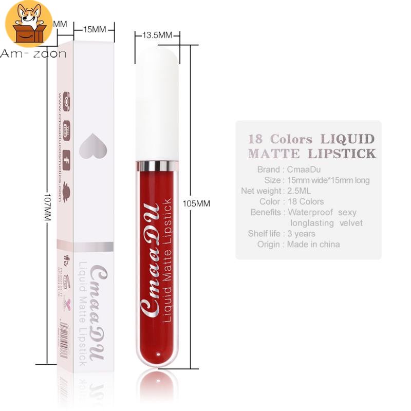 Son Môi Am-Za 18 Màu Nhung Lì Lâu Trôi Chống Thấm Nước Không Dính