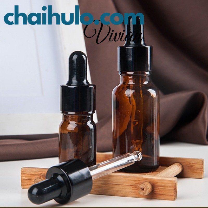 5ML-10ML Lọ Chiết Mỹ Phẩm Lọ Chiết Serum Mini Chai Lọ Thủy Tinh Đựng Tinh Dầu Màu Nâu/Trong Suốt Nắp Bóp Nhỏ Giọt