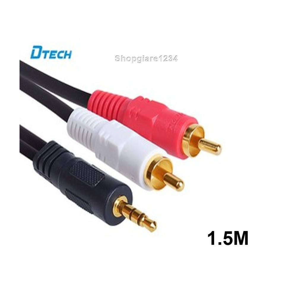 DÂY LOA JACK 3.5MM RA 2 ĐẦU RCA BÔNG SEN 23A - 1.5M