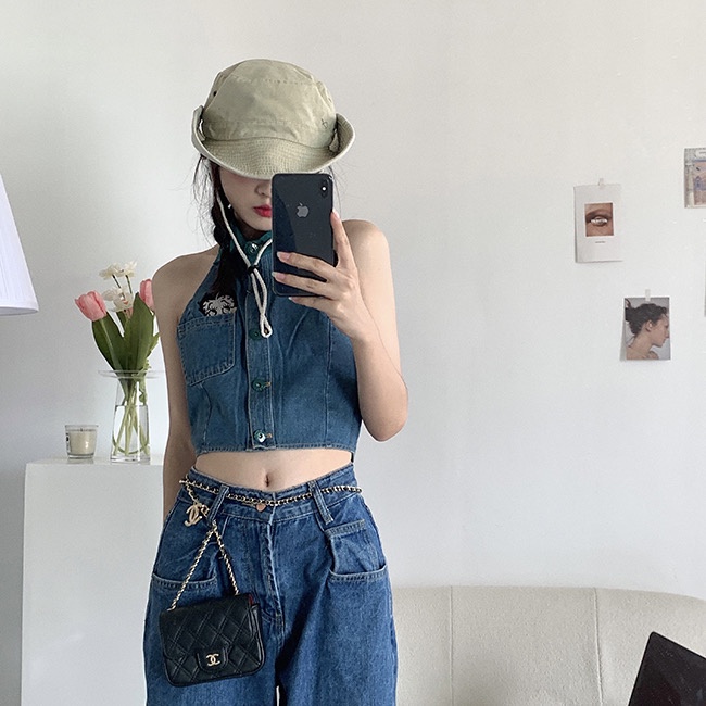 Mũ cao bồi, nón tai bèo vải bò chống nắng thời trang nam nữ, hàng có sẵn