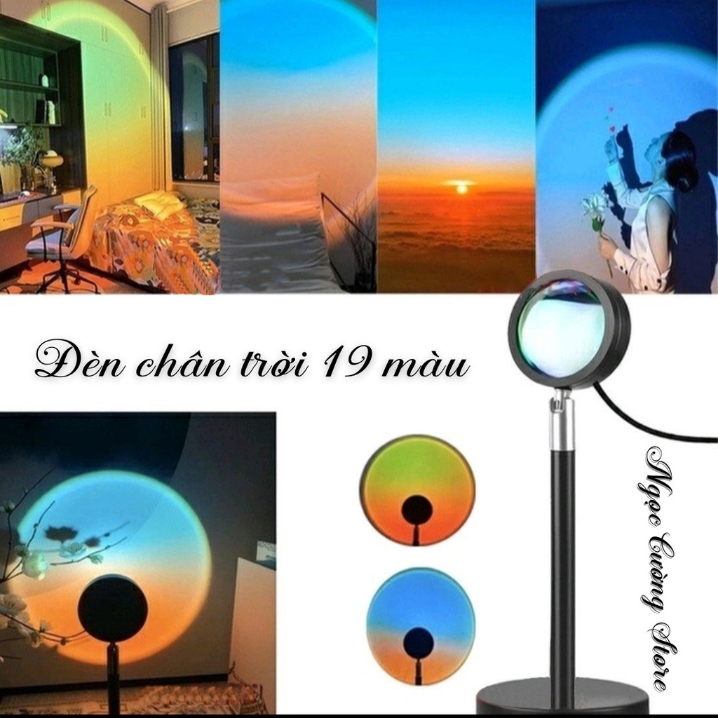 đèn led tiktok,đường chân trời sunset lamp 19 màu hót nhất, đèn hoàng hôn, chụp ảnh sống ảo quay video, decor rất đẹp