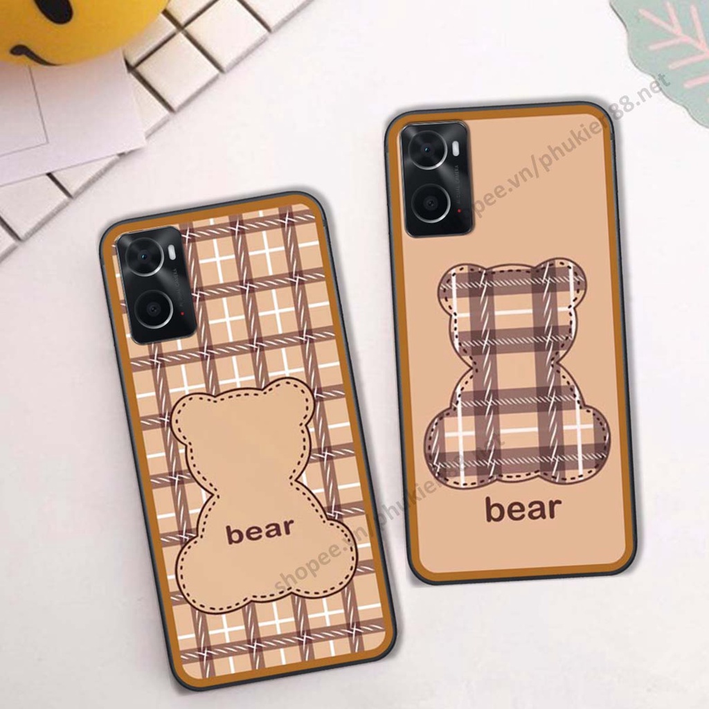 Ốp lưng Oppo A76 ốp điện thoại LineBear, bé tóc xù, hoa siêu đẹp