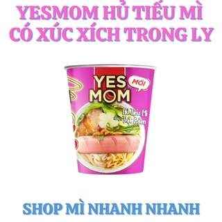 (Giảm 9k)(Freeship) Thùng 24 ly mì có xúc xích yes mom hủ tiếu mì 24 ly/1 thùng