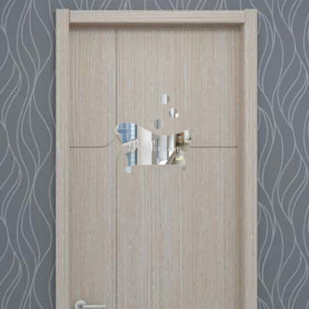 Sticker Dán Cửa Nhà Vệ Sinh Hình Nam / Nữ Mặt Gương 3d Diy Nhiều Màu Có Thể Tháo Gỡ Trang Trí Nhà Tắm
