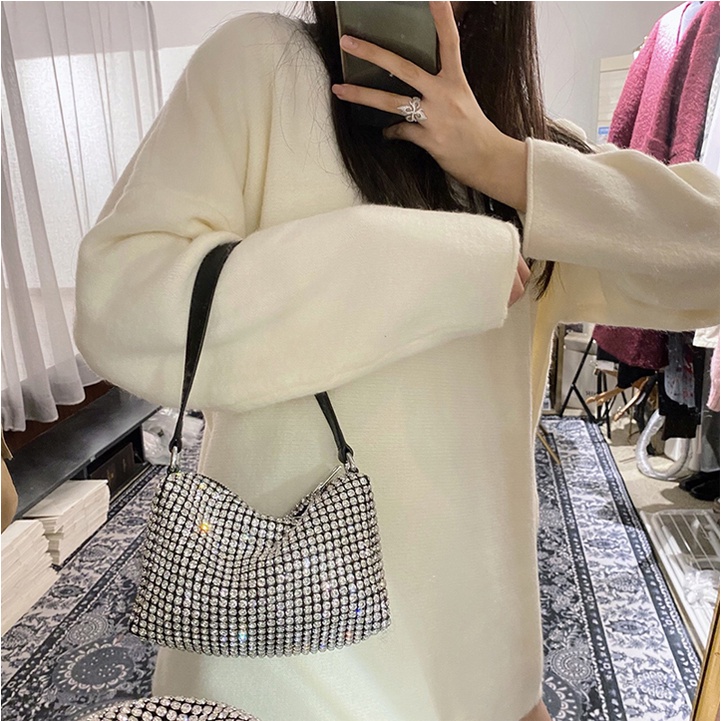 Túi xách nữ rhinestone đính đá size 18 xinh xắn chanh sả