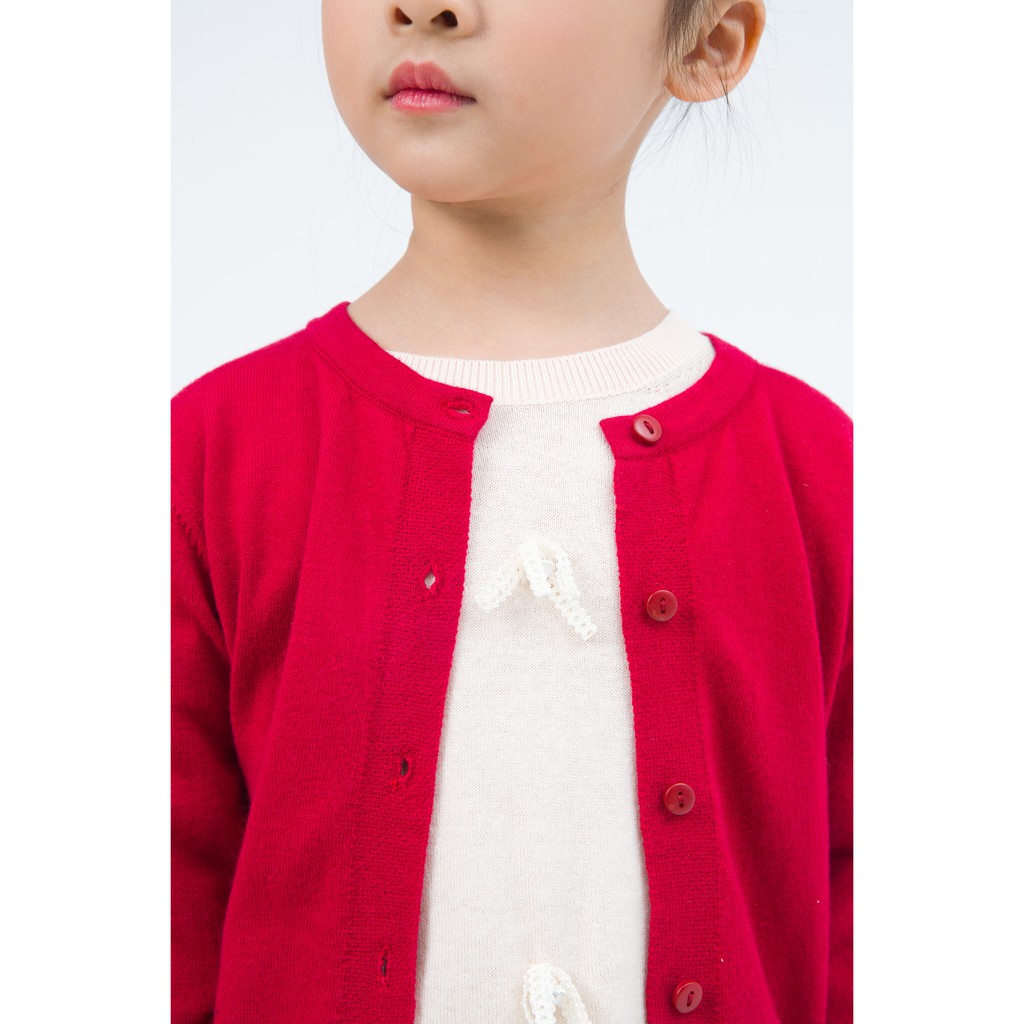 Áo cardigan len bé gái IVY moda MS 77G0306