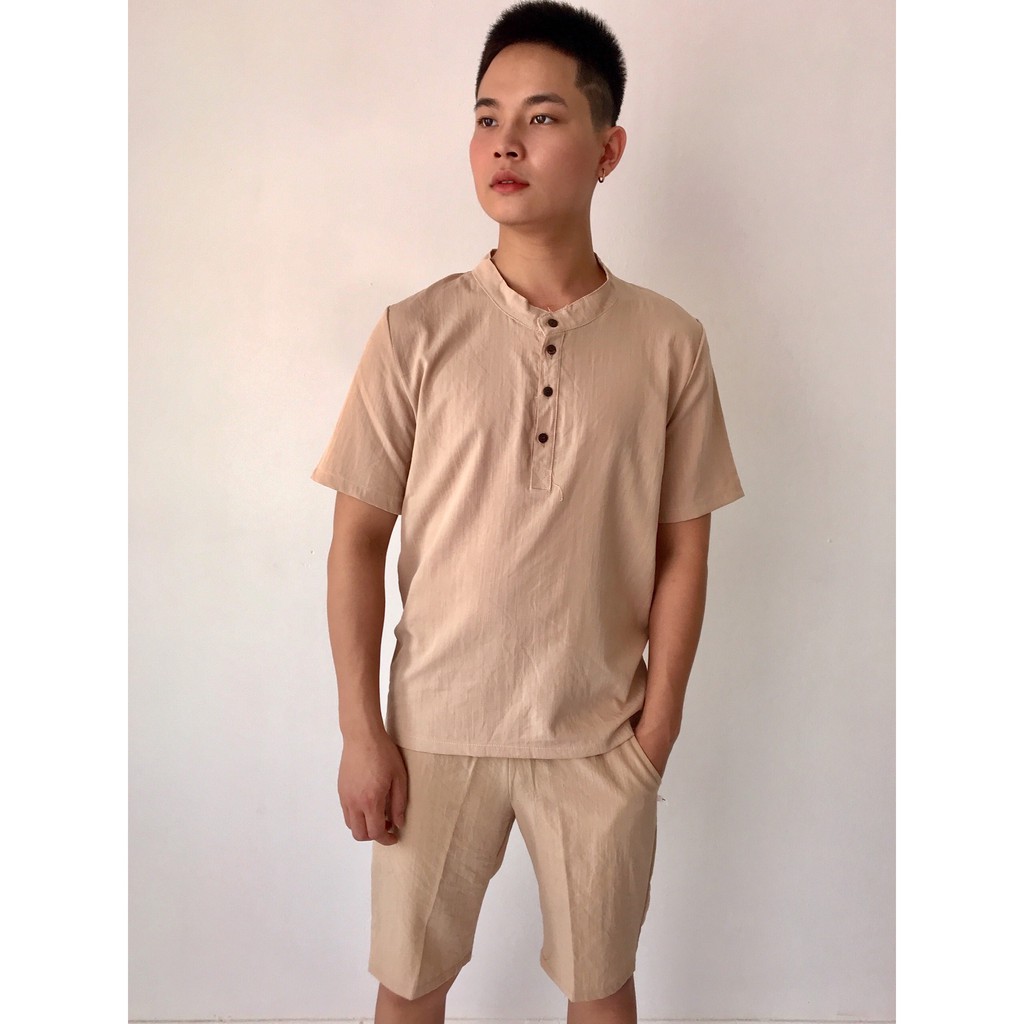 Bộ đũi nam cổ tàu 👉FREESHIP👈 trẻ trung, phá cách, chất liệu đũi thái dày dặn, mềm mại, thoáng mát, có kèm ảnh thật | BigBuy360 - bigbuy360.vn