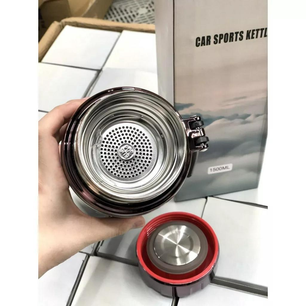 Bình Giữ Nhiệt Nóng Lạnh Lõi Inox Nắp Titan Có Quai Silicon Dung Tích 1200ml -1500ml Cao Cấp