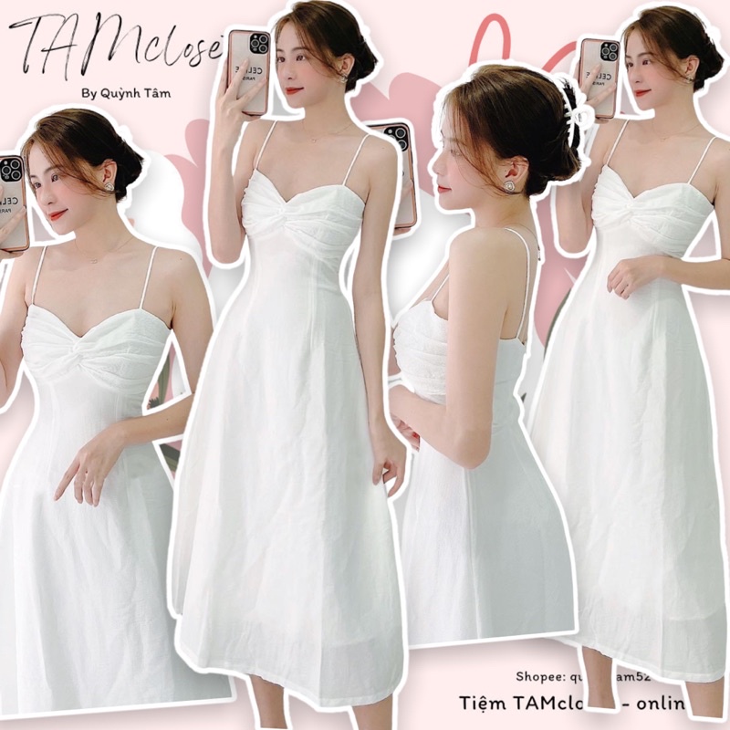 Đầm 2 dây xoắn ngực - TK720