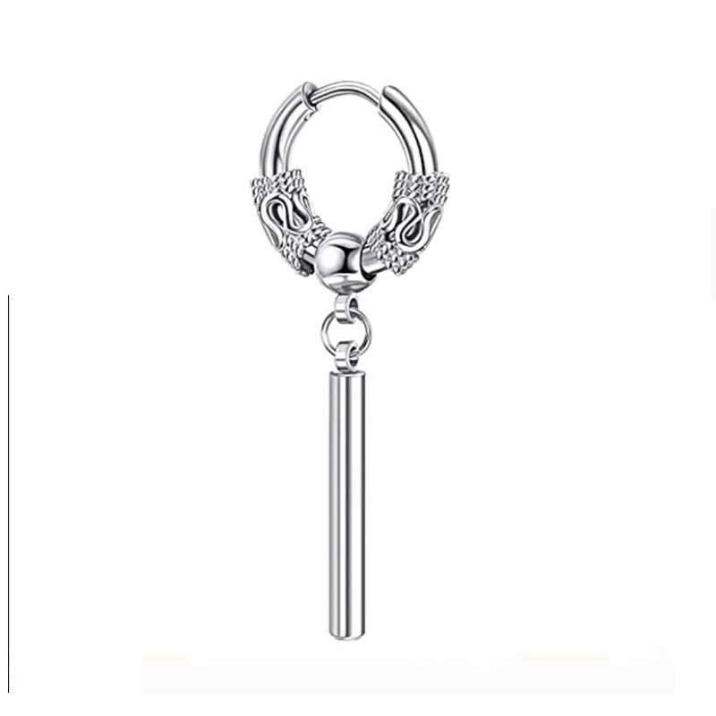 Bông Tai Khoen Rồng Cá Tính Dành Cho Nam Nữ Unisex Titan Ko Đen TT 4296 - 1 Cái