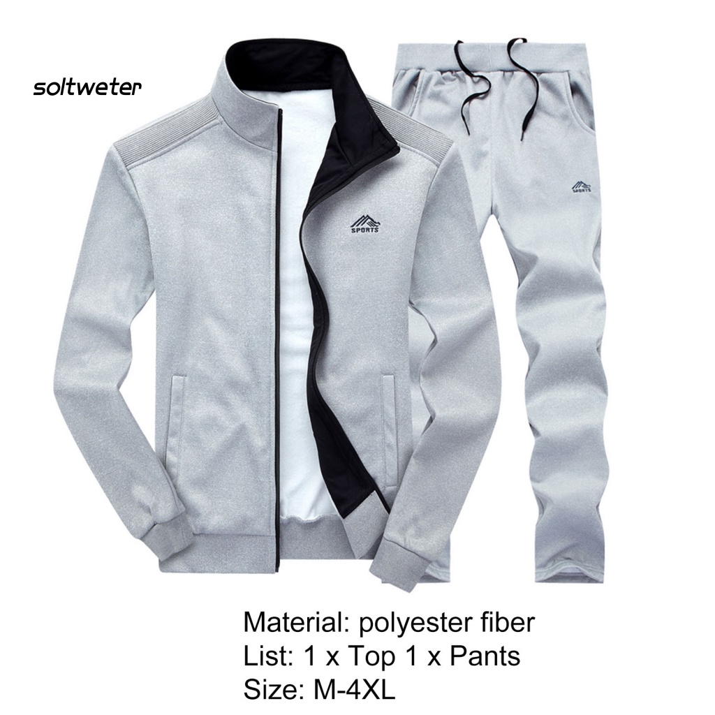 Bộ Đồ Thể Thao Áo Khoác Cổ Tay Gân Lưng Thun Phối Túi Thoáng Khí Phong Cách Đường Phố