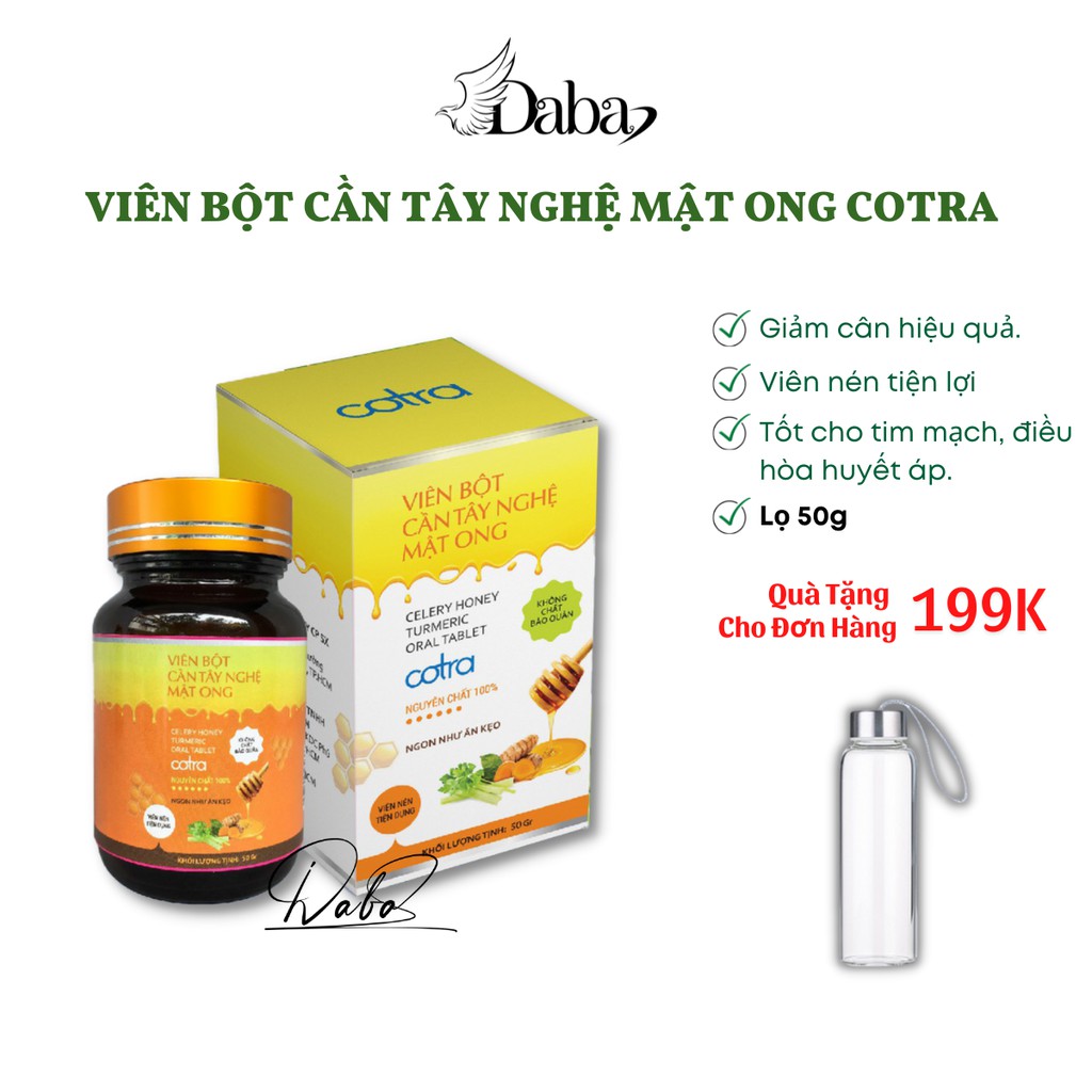 Bột cần tây nghệ mật ong (Dạng Viên Tiện Lợi) hỗ trợ giảm cân hiệu quả, sáng da, tốt cho tim mạch (Hộp 50gram)