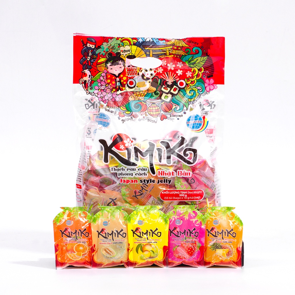 Thạch Rau Câu Long Hải Phong Cách Nhật Bản Kimiko Túi 990 G