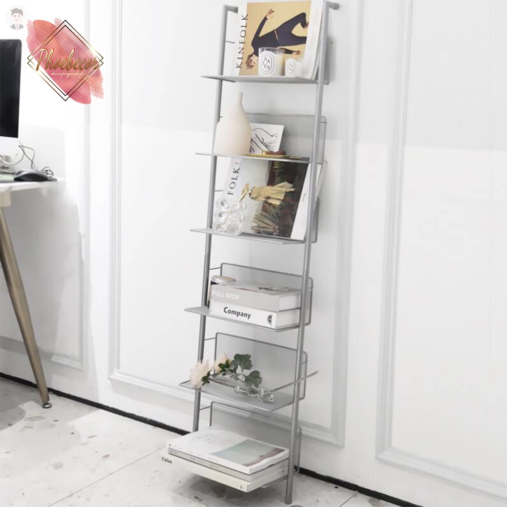 Kệ sách góc tường làm việc, giá sách decor đa năng nhiều tầng - PB113