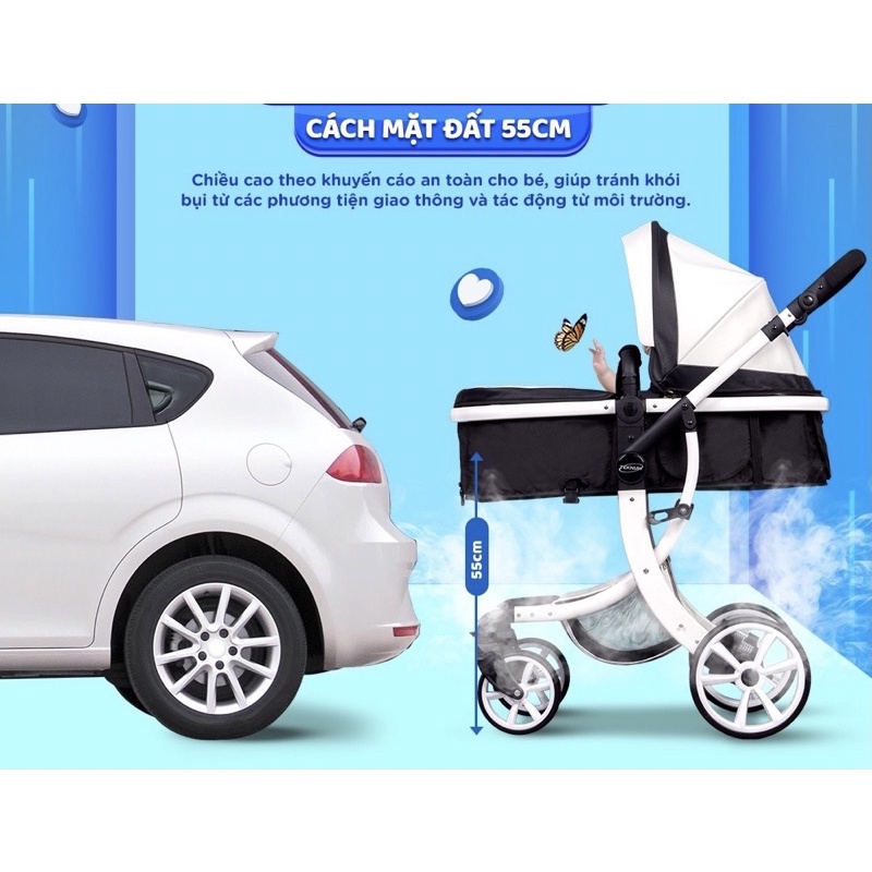 Xe đẩy belecoo , TEKNUM cho bé .Xe đẩy nôi cao cấp 2 chiều chilux cho bé.