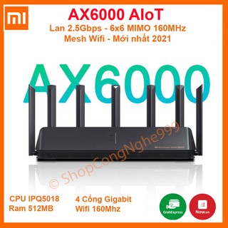 Bộ phát wifi router wifi Xiaomi AX6000/AX3000 chuẩn WIFI 6 AX6000 Mesh Lan 2.5Gigabit 4 anten 6×6 Mimo chịu tải 248 máy
