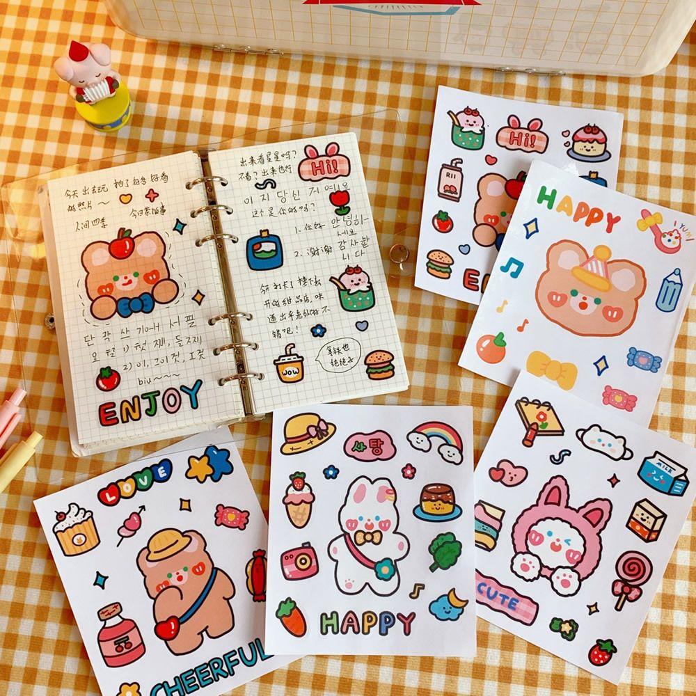 1 Tấm Sticker Hoạt Hình Dán Cốc Nước Trang Trí Sổ Tay DIY