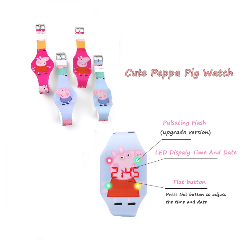 Đồng hồ in hình heo Peppa hoạt hình cho bé