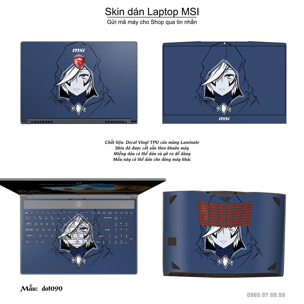 Skin dán Laptop MSI in hình Dota 2 nhiều mẫu 15 (inbox mã máy cho Shop)